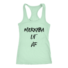 Load image into Gallery viewer, Women's Merkaba Lit AF T Shirt - Black Text