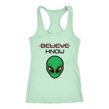 Load image into Gallery viewer, Women's Alien T-Shirt - Believe, Know - Black Text