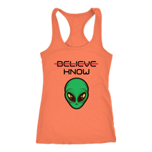 Load image into Gallery viewer, Women's Alien T-Shirt - Believe, Know - Black Text