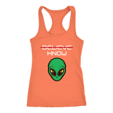 Load image into Gallery viewer, Women's Alien T-Shirt - Believe, Know - White Text