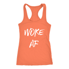 Load image into Gallery viewer, Women's Woke AF T Shirt - White Text