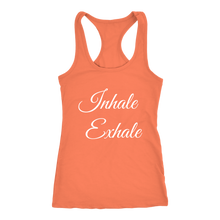 Load image into Gallery viewer, Women's Inhale Exhale T Shirt - White Text