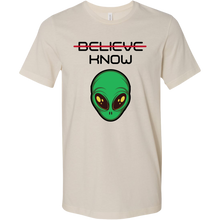 Load image into Gallery viewer, Men's Alien T-Shirt - Believe, Know - Black Text