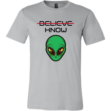 Load image into Gallery viewer, Men's Alien T-Shirt - Believe, Know - Black Text