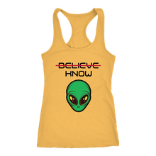Load image into Gallery viewer, Women's Alien T-Shirt - Believe, Know - Black Text