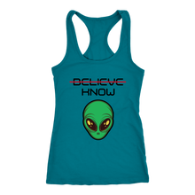 Load image into Gallery viewer, Women's Alien T-Shirt - Believe, Know - Black Text