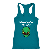 Load image into Gallery viewer, Women's Alien T-Shirt - Believe, Know - White Text