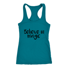 Load image into Gallery viewer, Women's Believe in Magic T-Shirt Black Text