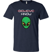 Load image into Gallery viewer, Men's Alien T-Shirt - Believe, Know - White Text