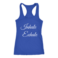 Load image into Gallery viewer, Women's Inhale Exhale T Shirt - White Text
