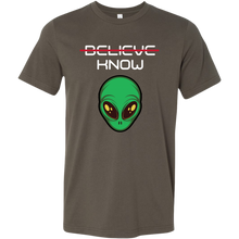 Load image into Gallery viewer, Men's Alien T-Shirt - Believe, Know - White Text