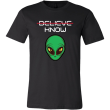 Load image into Gallery viewer, Men's Alien T-Shirt - Believe, Know - White Text