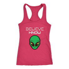 Load image into Gallery viewer, Women's Alien T-Shirt - Believe, Know - White Text