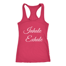 Load image into Gallery viewer, Women's Inhale Exhale T Shirt - White Text