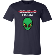 Load image into Gallery viewer, Men's Alien T-Shirt - Believe, Know - White Text