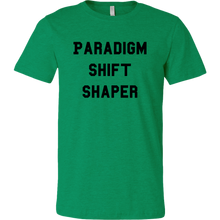 Load image into Gallery viewer, Men's heather green paradigm shift shaper T-shirt
