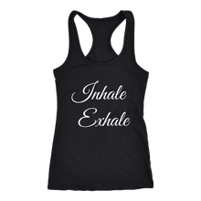 Load image into Gallery viewer, Women's Inhale Exhale T Shirt - White Text