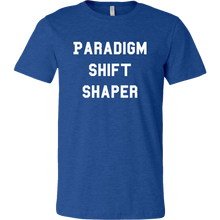 Load image into Gallery viewer, men's heather blue paradigm shift shaper t-shirt
