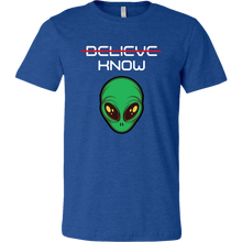 Load image into Gallery viewer, Men's Alien T-Shirt - Believe, Know - White Text