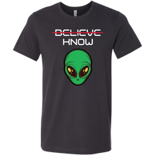 Load image into Gallery viewer, Men's Alien T-Shirt - Believe, Know - White Text