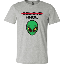 Load image into Gallery viewer, Men's Alien T-Shirt - Believe, Know - Black Text