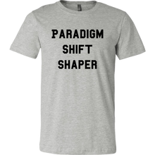 Load image into Gallery viewer, Men's heather gray paradigm shift shaper T-shirt
