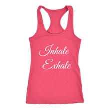 Load image into Gallery viewer, Women's Inhale Exhale T Shirt - White Text