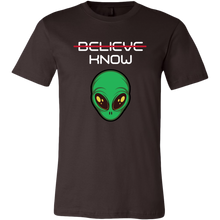 Load image into Gallery viewer, Men's Alien T-Shirt - Believe, Know - White Text