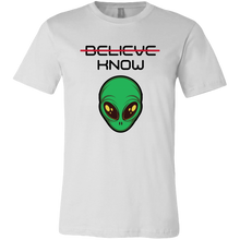 Load image into Gallery viewer, Men's Alien T-Shirt - Believe, Know - Black Text