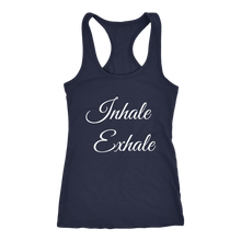 Load image into Gallery viewer, Women's Inhale Exhale T Shirt - White Text