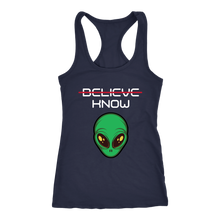Load image into Gallery viewer, Women's Alien T-Shirt - Believe, Know - White Text