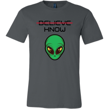 Load image into Gallery viewer, Men's Alien T-Shirt - Believe, Know - Black Text