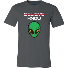 Load image into Gallery viewer, Men's Alien T-Shirt - Believe, Know - White Text
