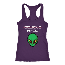 Load image into Gallery viewer, Women's Alien T-Shirt - Believe, Know - White Text