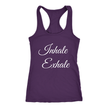 Load image into Gallery viewer, Women's Inhale Exhale T Shirt - White Text