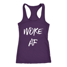 Load image into Gallery viewer, Women's Woke AF T Shirt - White Text