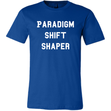 Load image into Gallery viewer, men's blue paradigm shift shaper t-shirt