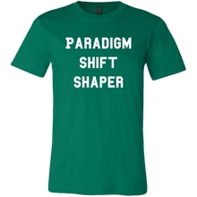 Load image into Gallery viewer, men's green paradigm shift shaper t-shirt