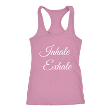 Load image into Gallery viewer, Women's Inhale Exhale T Shirt - White Text