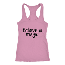 Load image into Gallery viewer, women's light pink believe in magic tank top t-shirt