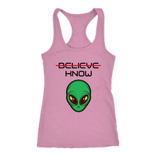 Load image into Gallery viewer, Women's Alien T-Shirt - Believe, Know - Black Text
