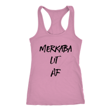 Load image into Gallery viewer, Women's Merkaba Lit AF T Shirt - Black Text