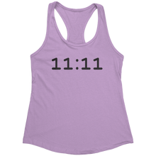 Load image into Gallery viewer, 1111_Tank_Top_-_Black_Text_for_Women_-__Lilac_Mockup.png_15370263