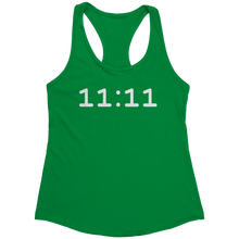 Load image into Gallery viewer, 1111_Tank_Top_-_White_Text_for_Women_-__Kelly_Green_Mockup.png_15370272