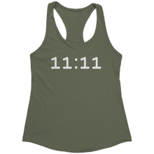 Load image into Gallery viewer, 1111_Tank_Top_-_White_Text_for_Women_-__Military_Green_Mockup.png_15370275