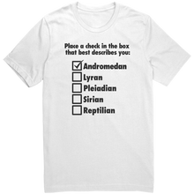 Load image into Gallery viewer, Andromedan_Check_the_Box_Mens_T-Shirt_-_White_Mockup.png_15371362