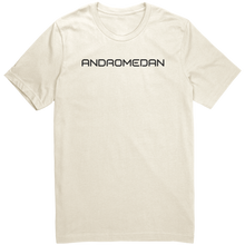 Load image into Gallery viewer, Andromedan_T-Shirt_-_Black_Text_for_Men__Natural_Front_Mockup.png_15367569