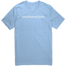 Load image into Gallery viewer, Andromedan_T-Shirt_-_White_Text_for_Men__Baby_Blue_Mockup.png_15367570