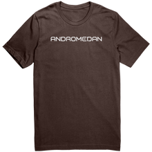 Load image into Gallery viewer, Andromedan_T-Shirt_-_White_Text_for_Men__Brown_Mockup.png_15367571