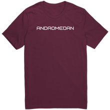 Load image into Gallery viewer, Andromedan_T-Shirt_-_White_Text_for_Men__Maroon_Mockup.png_15367573